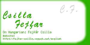 csilla fejfar business card